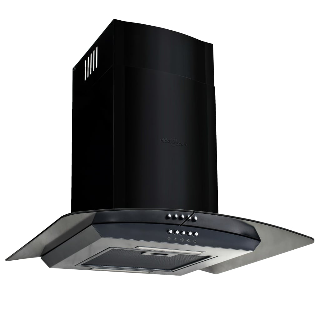NNEVL Wall Mounted Range Hood Stainless Steel 756 m³/h 60 cm Black-0