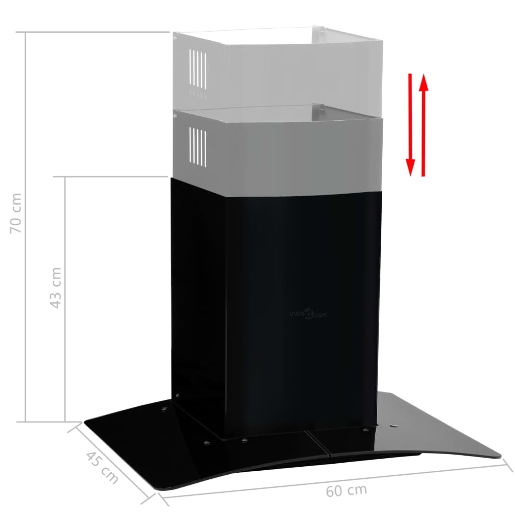 NNEVL Wall Mounted Range Hood Stainless Steel 756 m³/h 60 cm Black-3