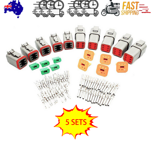 NNEDSZ 5 Set Deutsch DT 6 Way Pin Male/Female Kit Electrical Connector Plug Waterproof-0