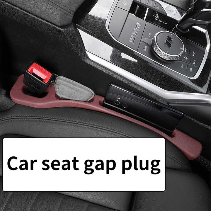 NNEDSZ Brown Car Seat Gap Filler - 2 Pieces Car Interior Storage Organizer for Front Seat Seam-3