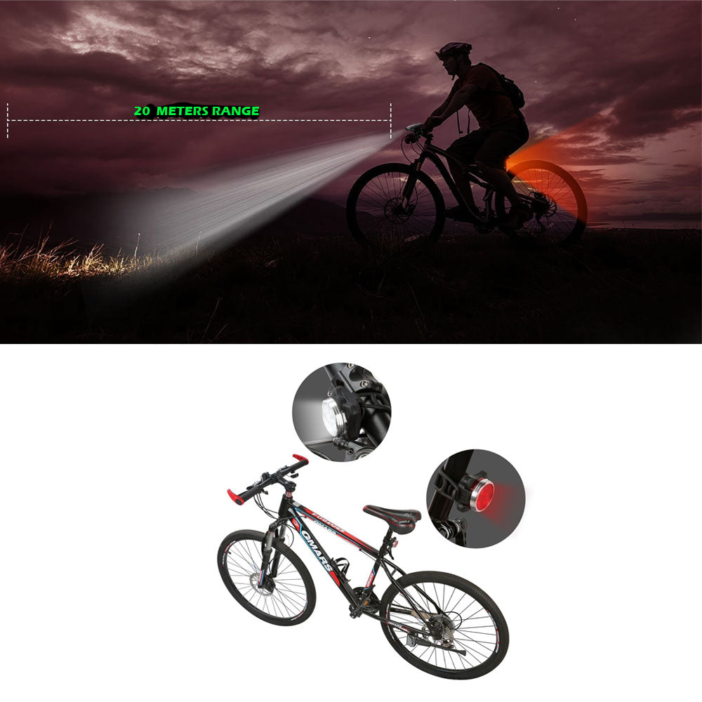 NNEDSZ Waterproof Bicycle Bike Lights Front Rear Tail Light Lamp USB Rechargeable IPX4-0