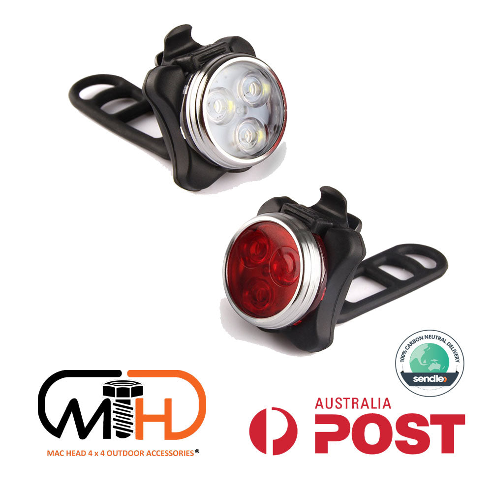 NNEDSZ Waterproof Bicycle Bike Lights Front Rear Tail Light Lamp USB Rechargeable IPX4-1