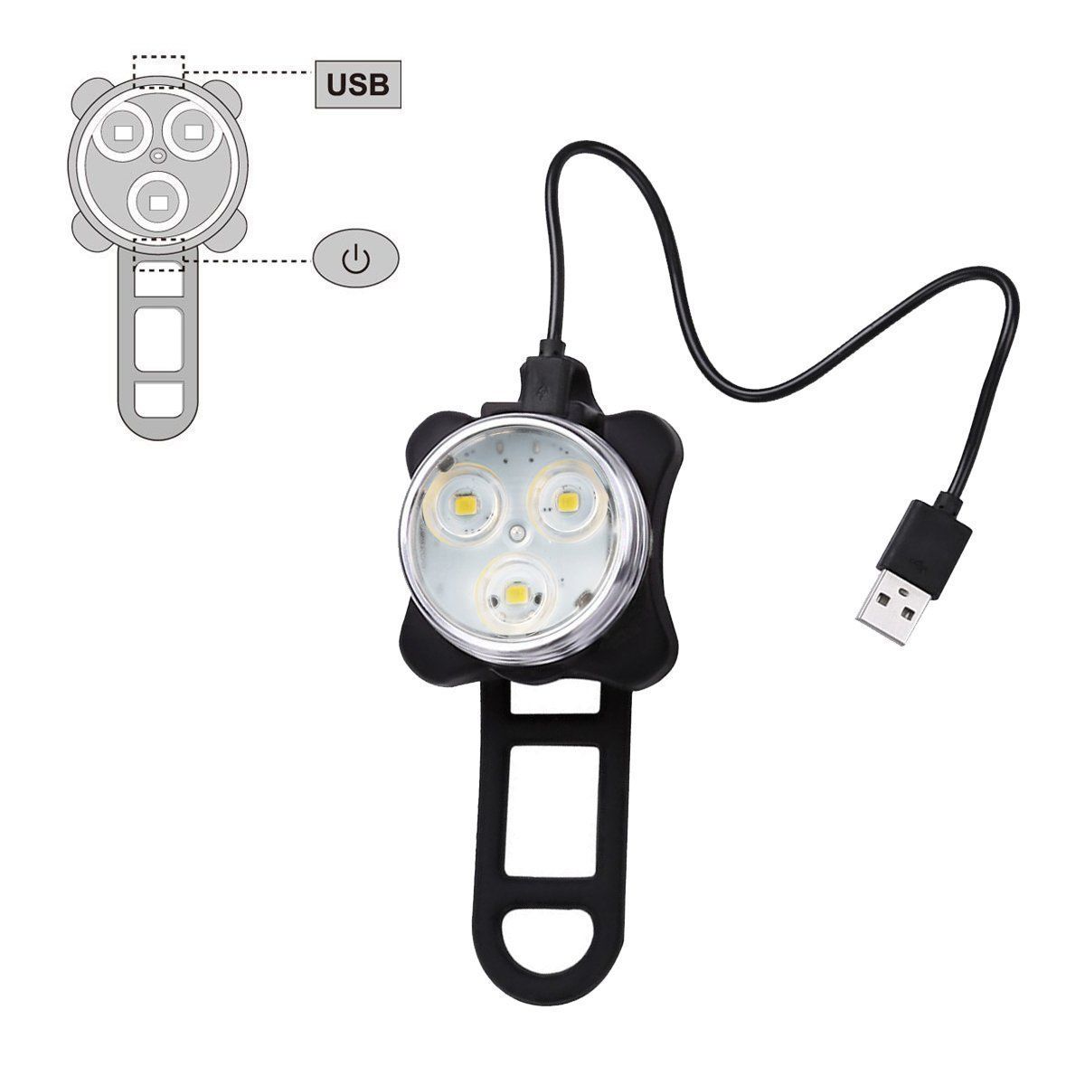 NNEDSZ Waterproof Bicycle Bike Lights Front Rear Tail Light Lamp USB Rechargeable IPX4-4