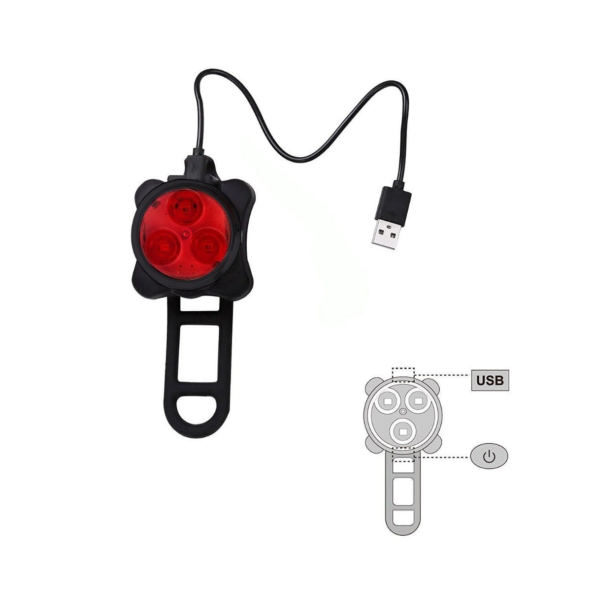 NNEDSZ Waterproof Bicycle Bike Lights Front Rear Tail Light Lamp USB Rechargeable IPX4-2
