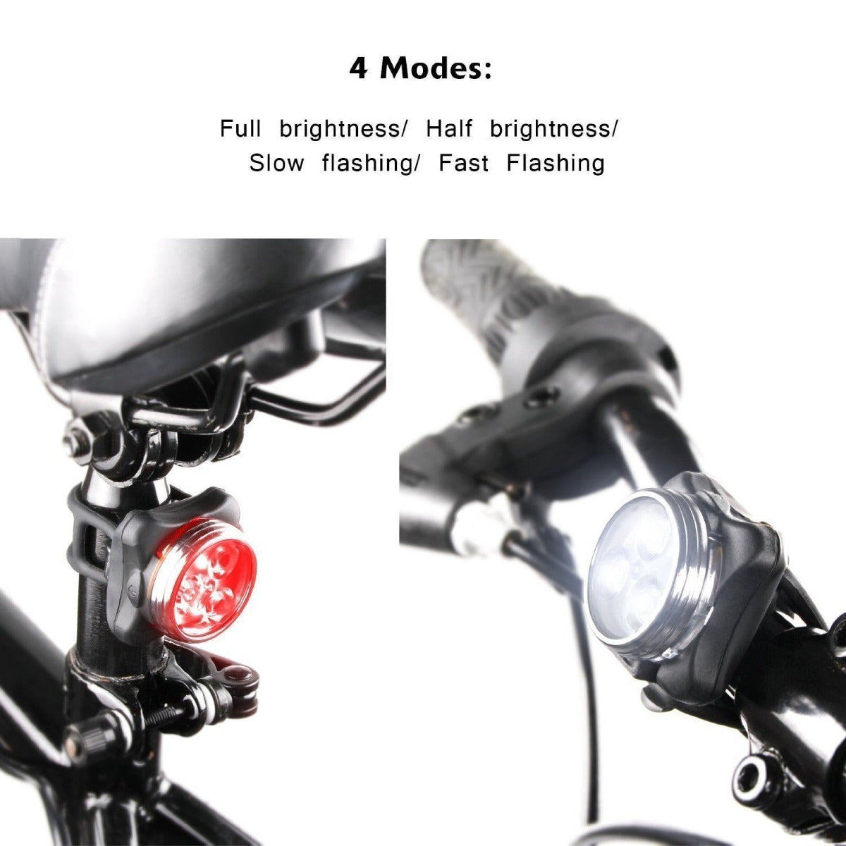 NNEDSZ Waterproof Bicycle Bike Lights Front Rear Tail Light Lamp USB Rechargeable IPX4-3