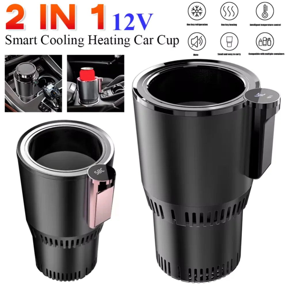 NNEOBA Portable 2-in-1 Car Cup Cooler & Warmer–12V Auto Beverage Balck-1