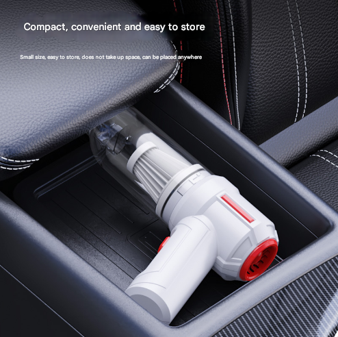 NNEDSZ Black 3-in-1 Car Vacuum Cleaner with Blowing, Suction, and Dust Extraction - 2 x 2000mAh Rechargeable Batteries, Includes Floor Brush and Car Charger-1